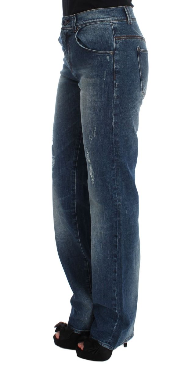 Slim-Fit Straight-Jeans mit Destroyed-Effekt
