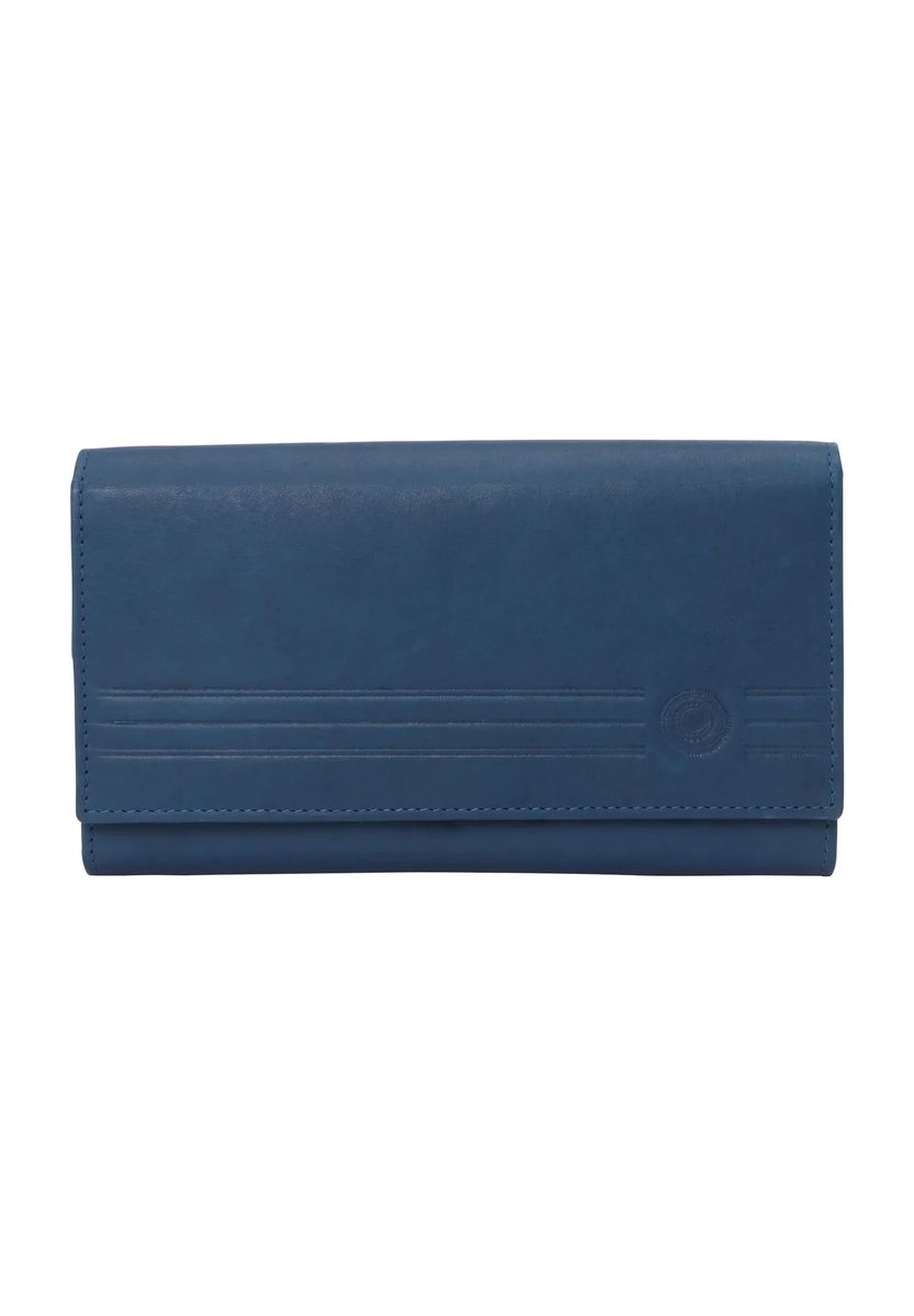 Leder-Langbörse mit Ornament-Prägung