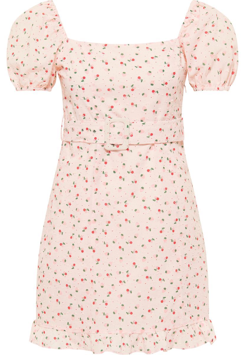 Bedrucktes Minikleid mit Gürtel