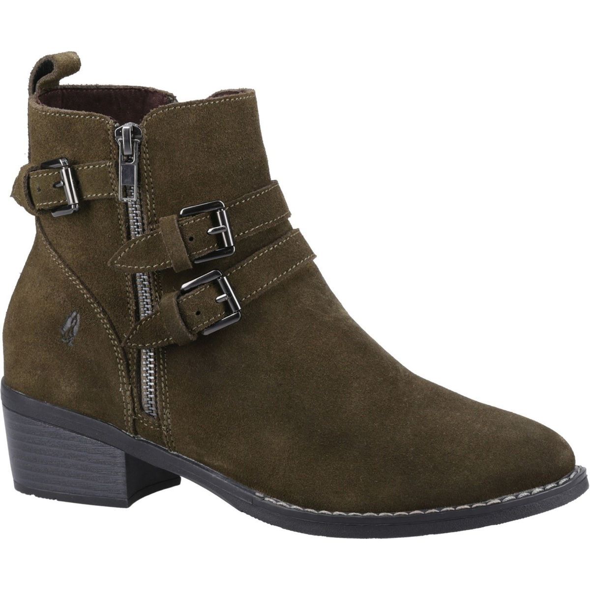 Wildleder-Stiefeletten mit Doppelter Schnalle