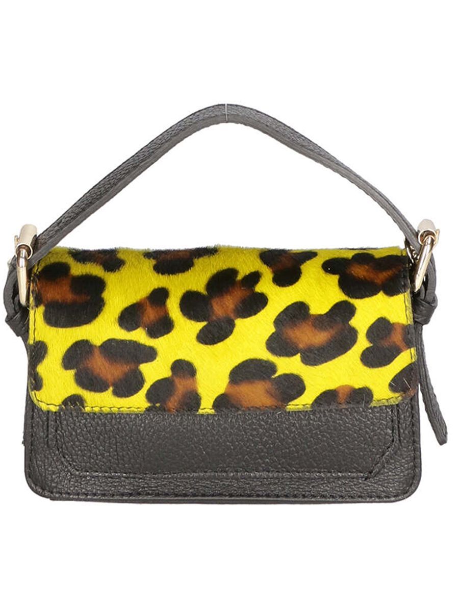 Mini-Tasche mit Leopardenmuster aus Fell