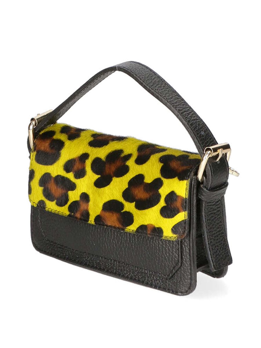 Mini-Tasche mit Leopardenmuster aus Fell