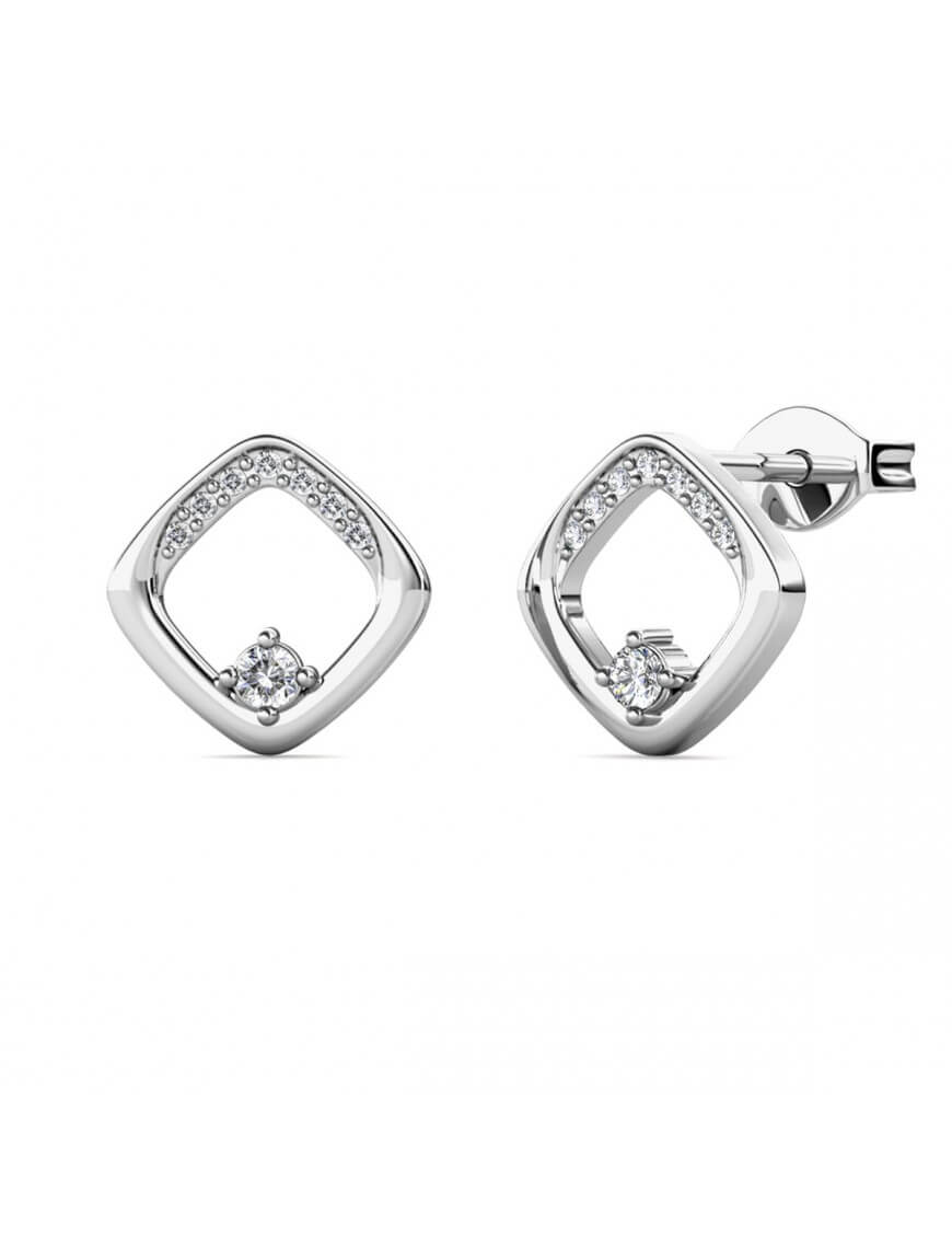 Geometrische Kristall-Pavé Ohrstecker
