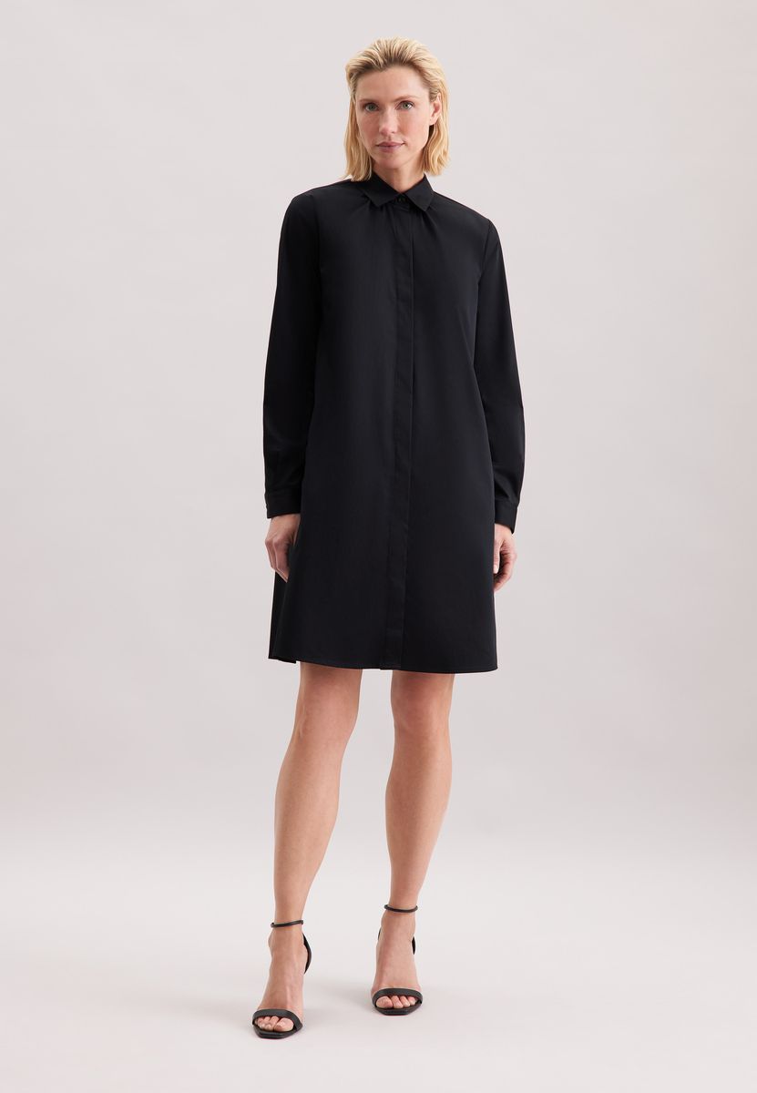 Minimalistisches Baumwollsatin-Blusenkleid