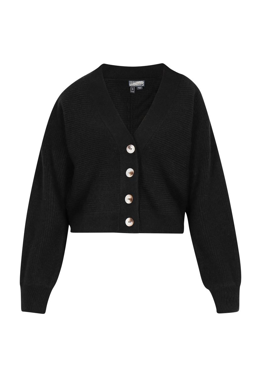 Strukturierte Strickjacke mit Rüschen-Details