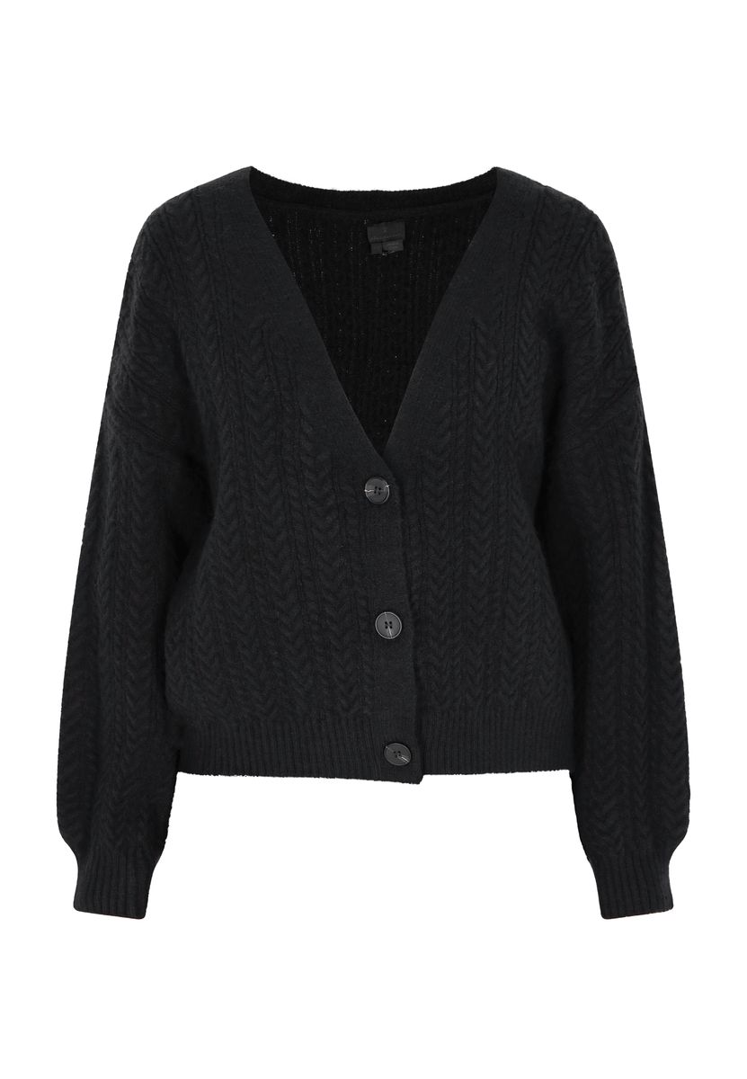 Strukturierte Strickjacke mit Rüschen-Details