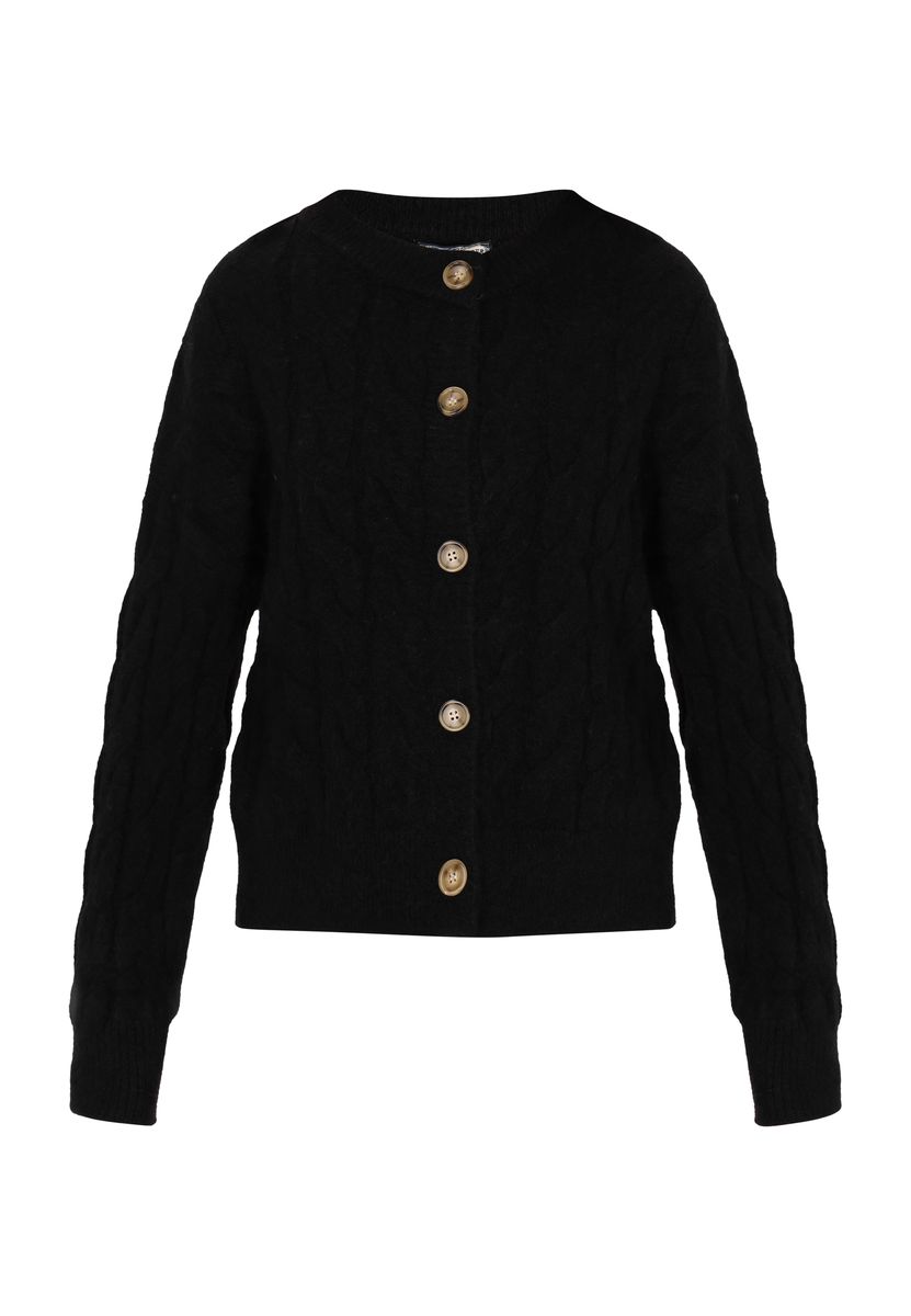 Strukturierte Strickjacke mit Rüschen-Details
