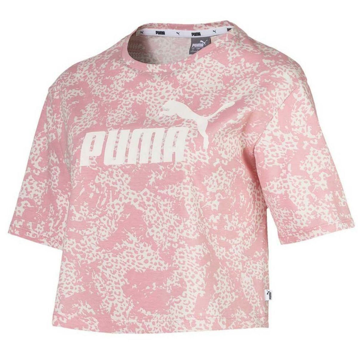 Cropped T-Shirt mit Allover-Print