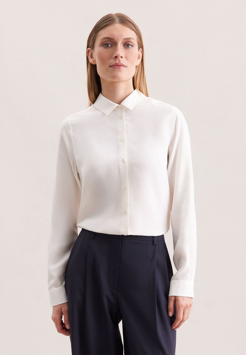 Klassische Hemdbluse aus Viskose-Popeline