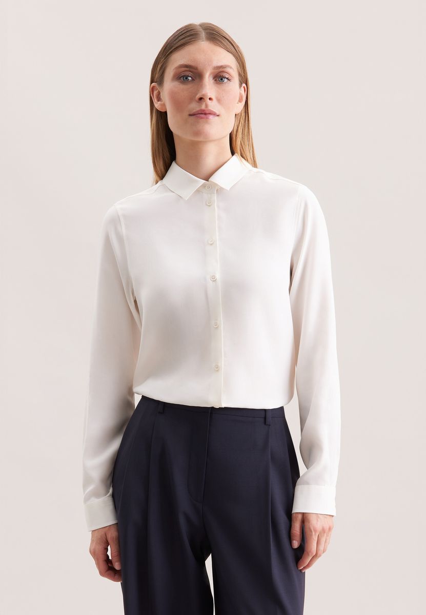 Klassische Hemdbluse aus Viskose-Popeline