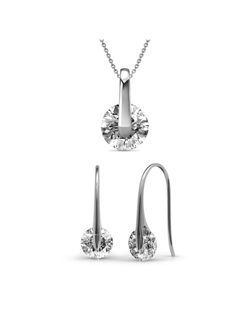 Zeitloses Schmuckset mit Solitär-Kristall