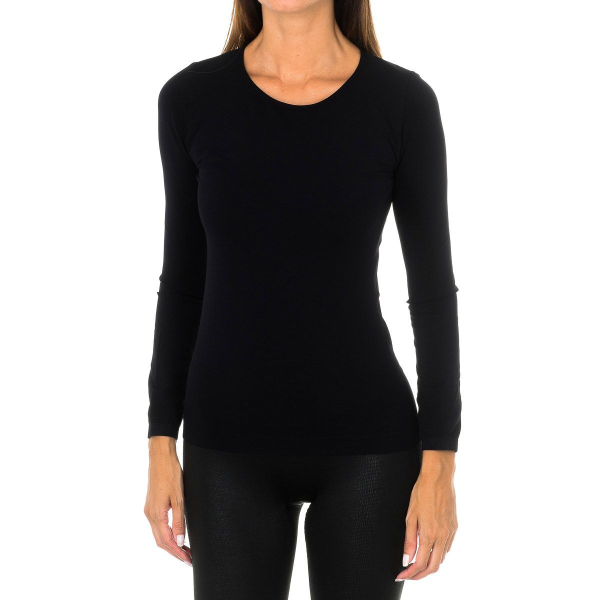 Nahtloses Langarm-Microfaser-T-Shirt