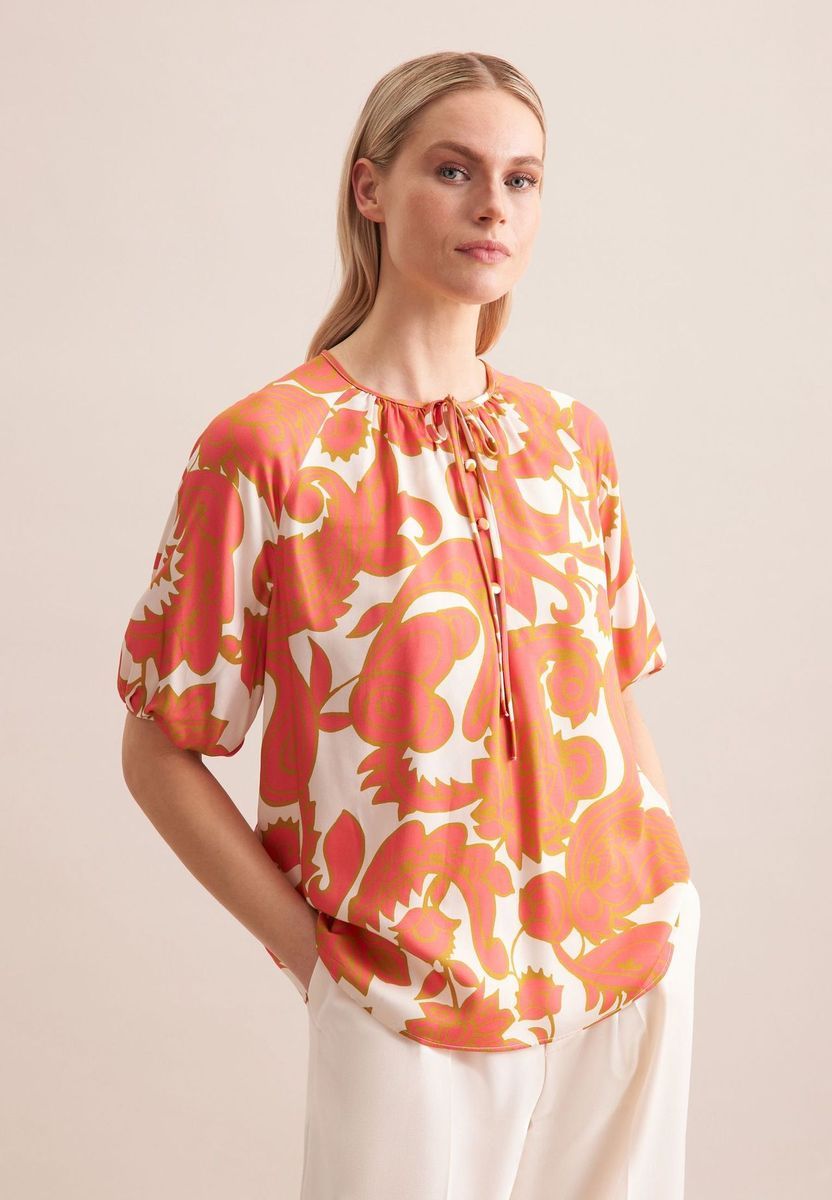 Satin-Bluse mit Paisley-Print