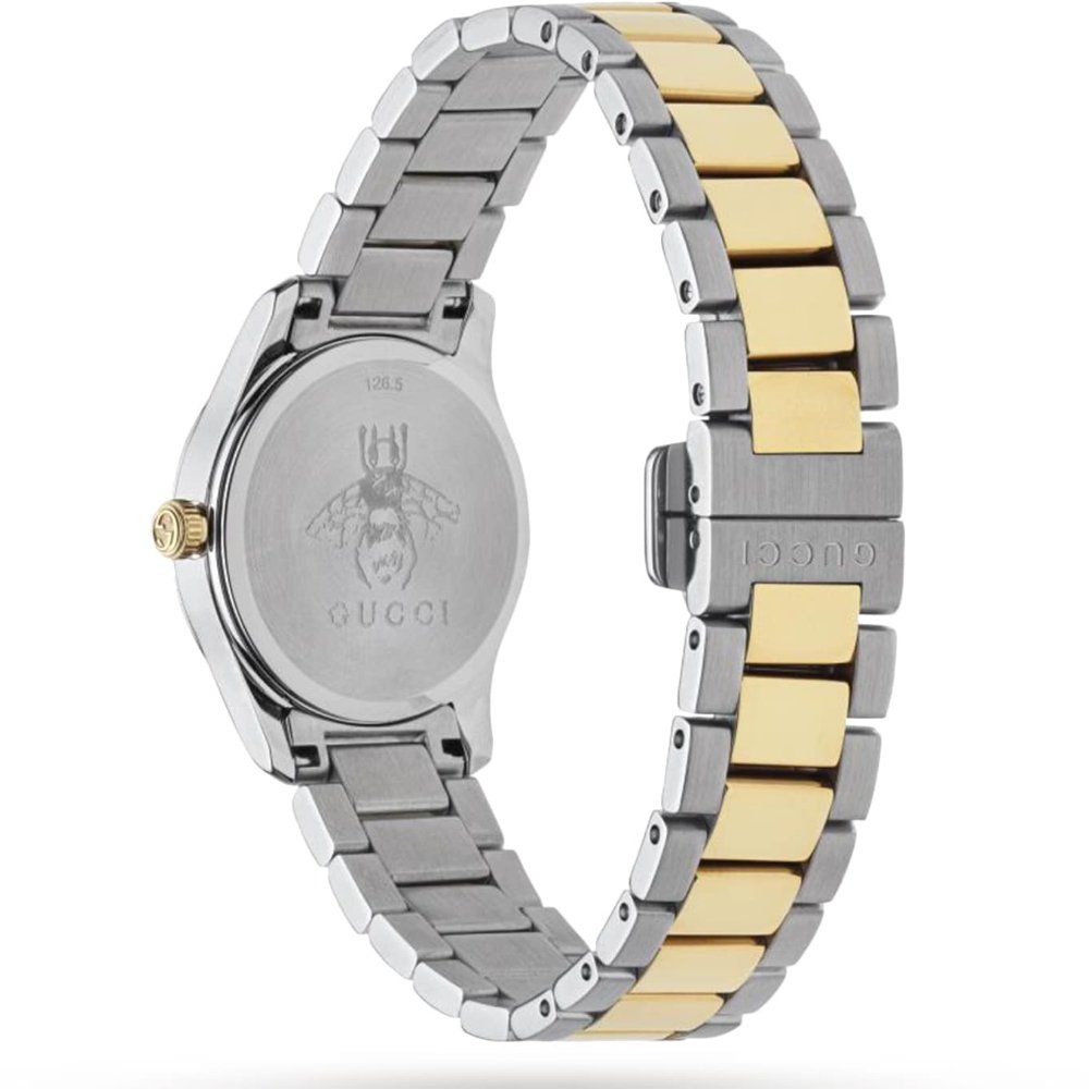 G-Timeless Zweifarbige Armbanduhr mit Katzenmotiv