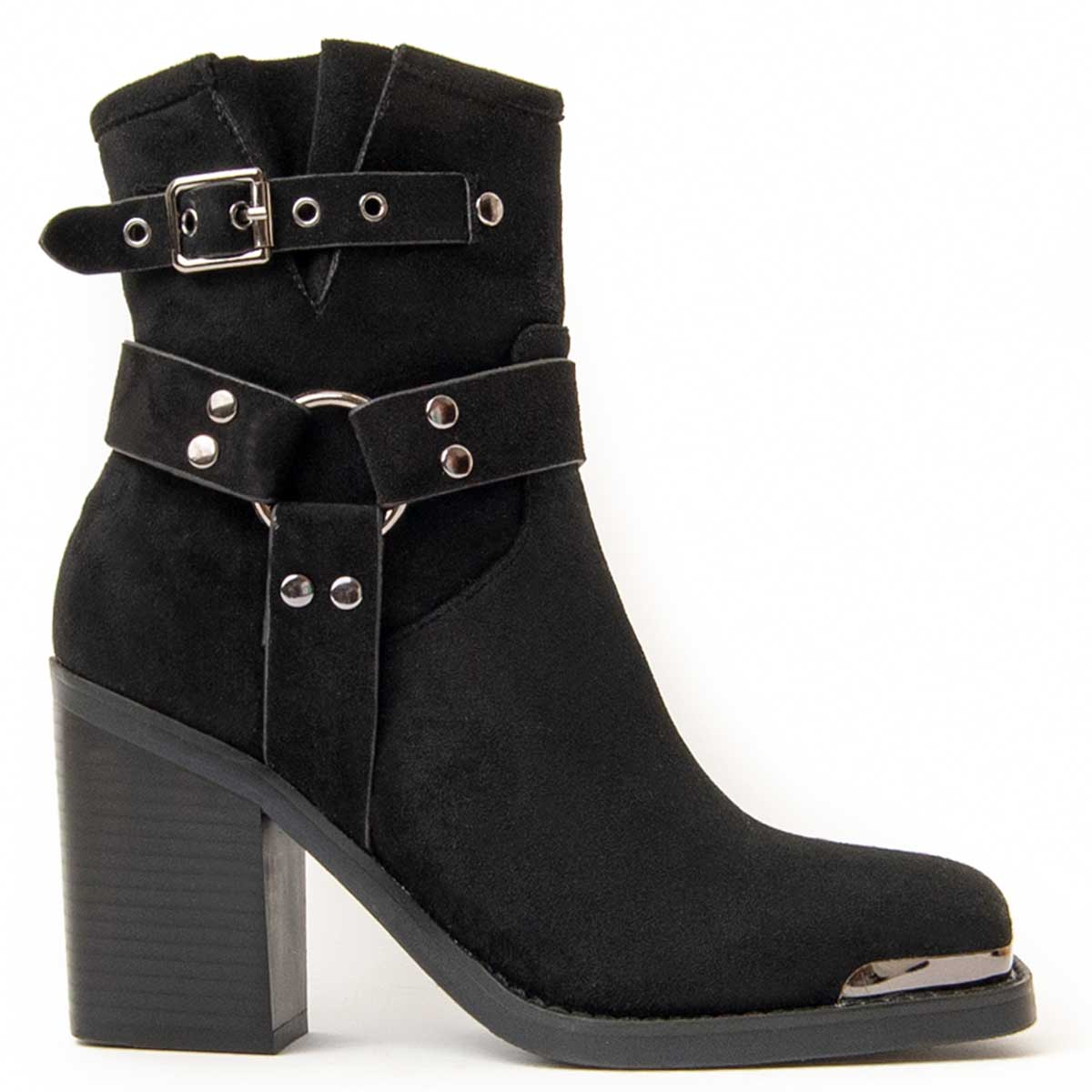 Biker-Stiefeletten mit Riemendetail