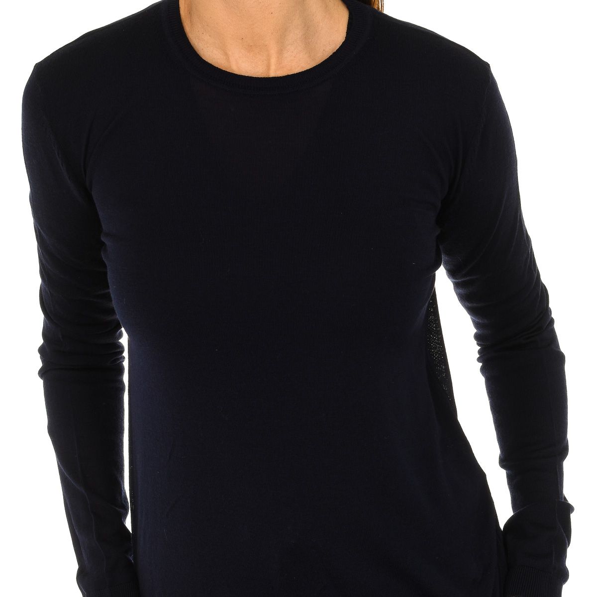 Klassischer Wollpullover mit Rundhals