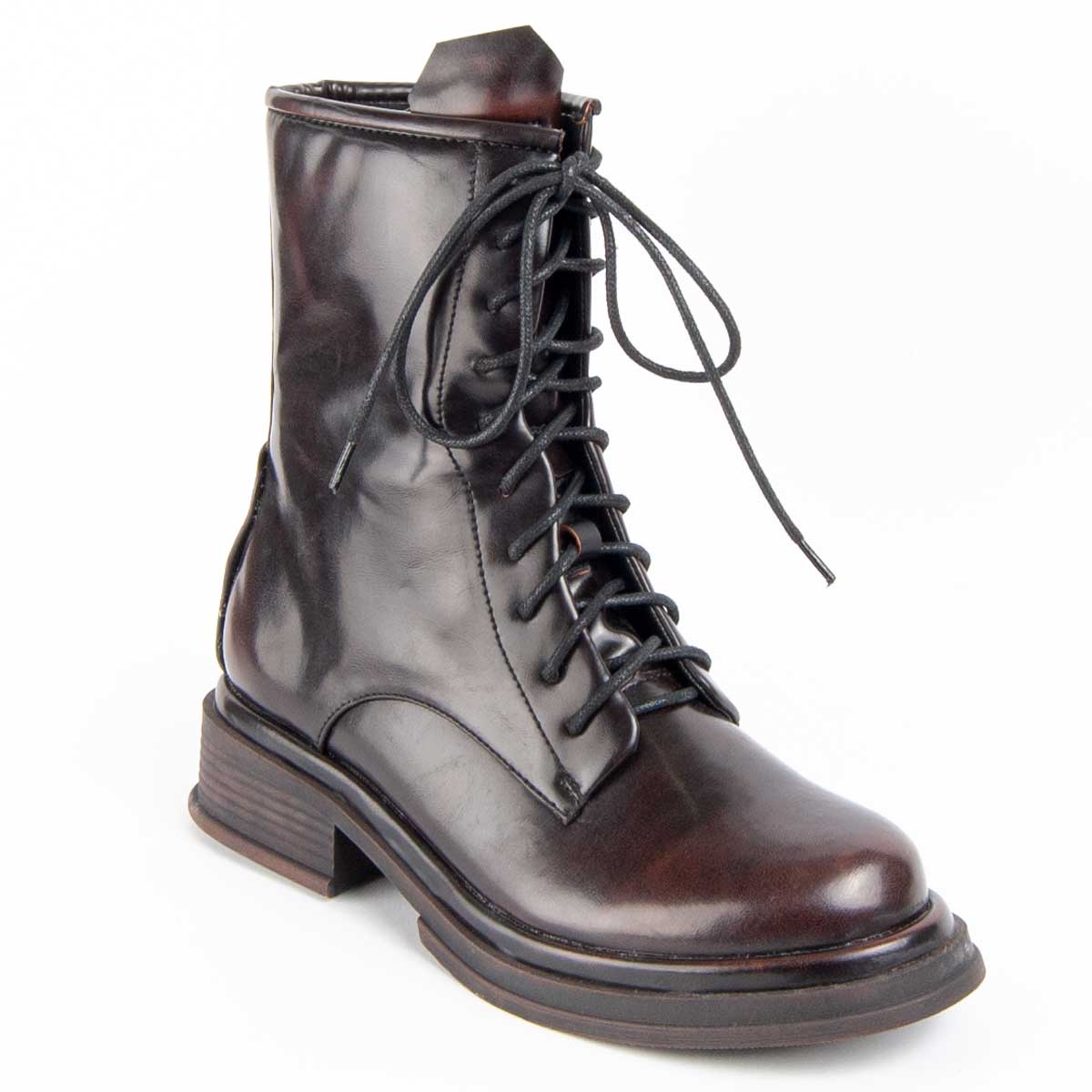 Klassische Leder-Schnürstiefeletten