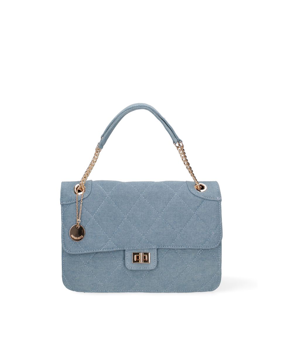 Große gesteppte Denim Hobo-Tasche