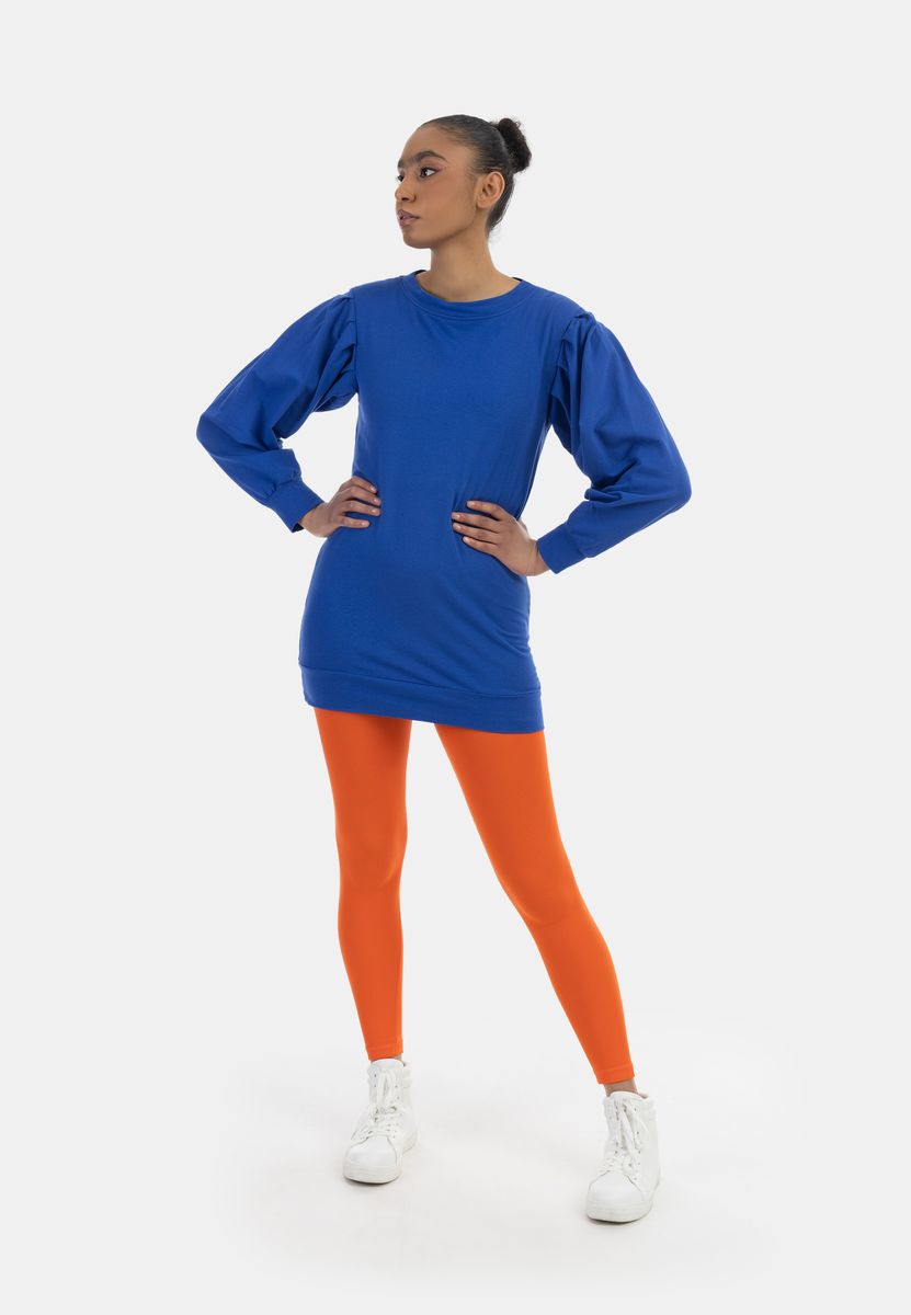Long-Sweatshirt mit Falten-Schultern