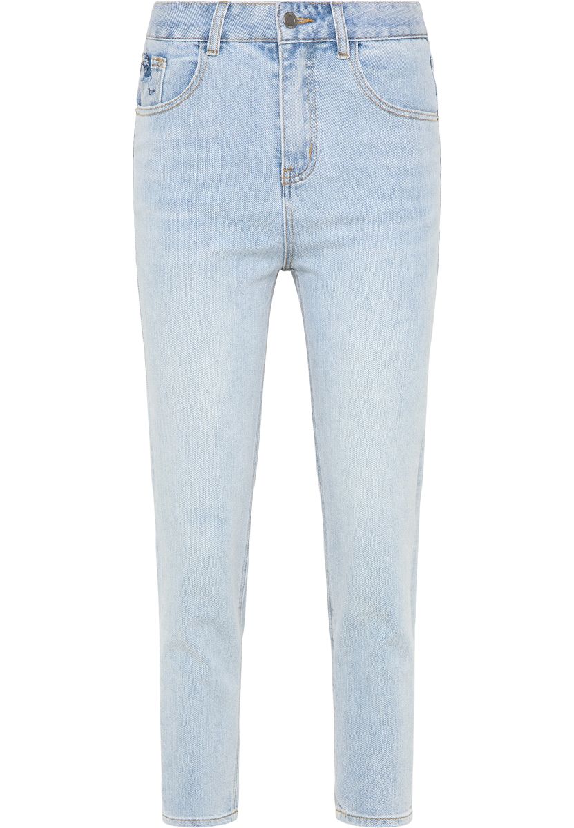 Hochtaillierte Straight Mom Jeans