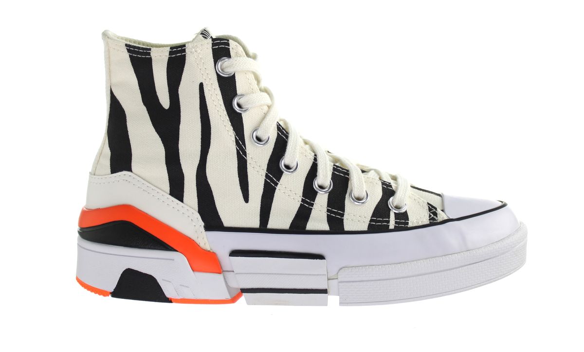 Zebra-Print High-Top Platform Sneaker