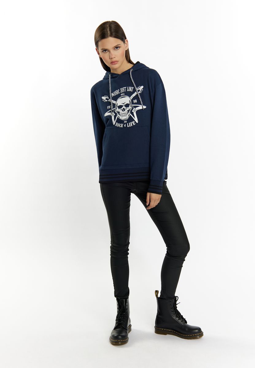Rockiger Hoodie mit Totenkopf-Print