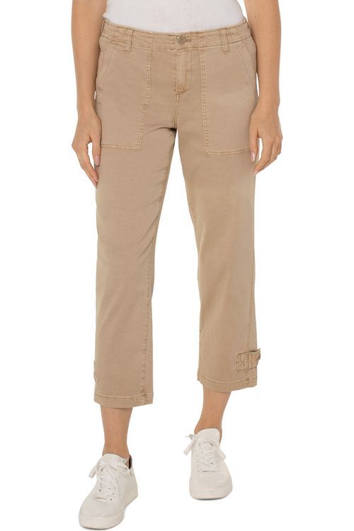 Verkürzte Cargo-Hose aus weichem Twill