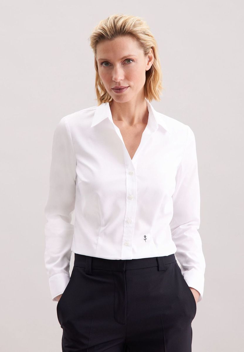 Klassische Slim-Fit Baumwollbluse