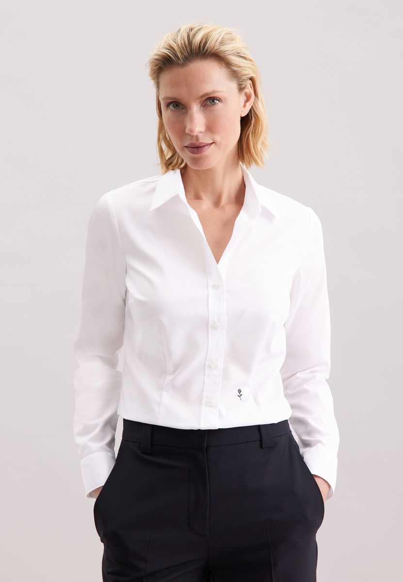 Klassische Slim-Fit Baumwollbluse