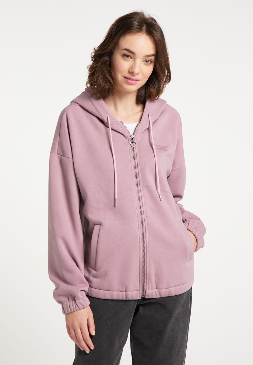 Oversized Sweatjacke mit Stickerei