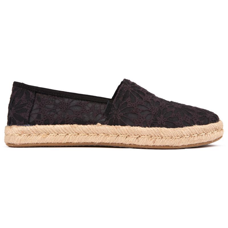 Espadrille-Slip-Ons mit floraler Spitze
