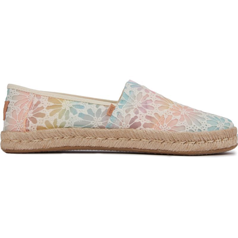 Espadrille-Slip-Ons mit floraler Spitze