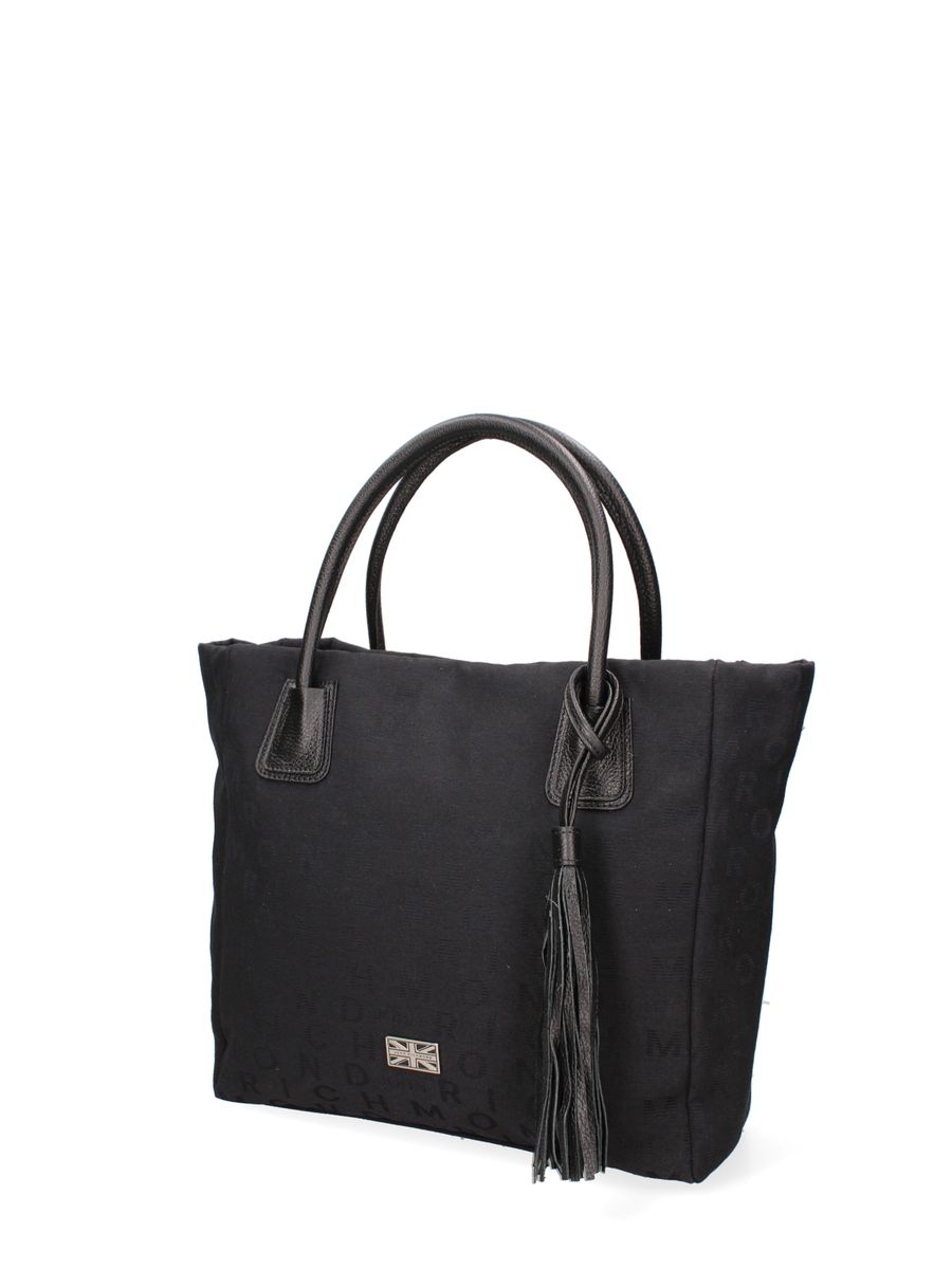 Shopper mit Logo-Monogramm und Lederquaste