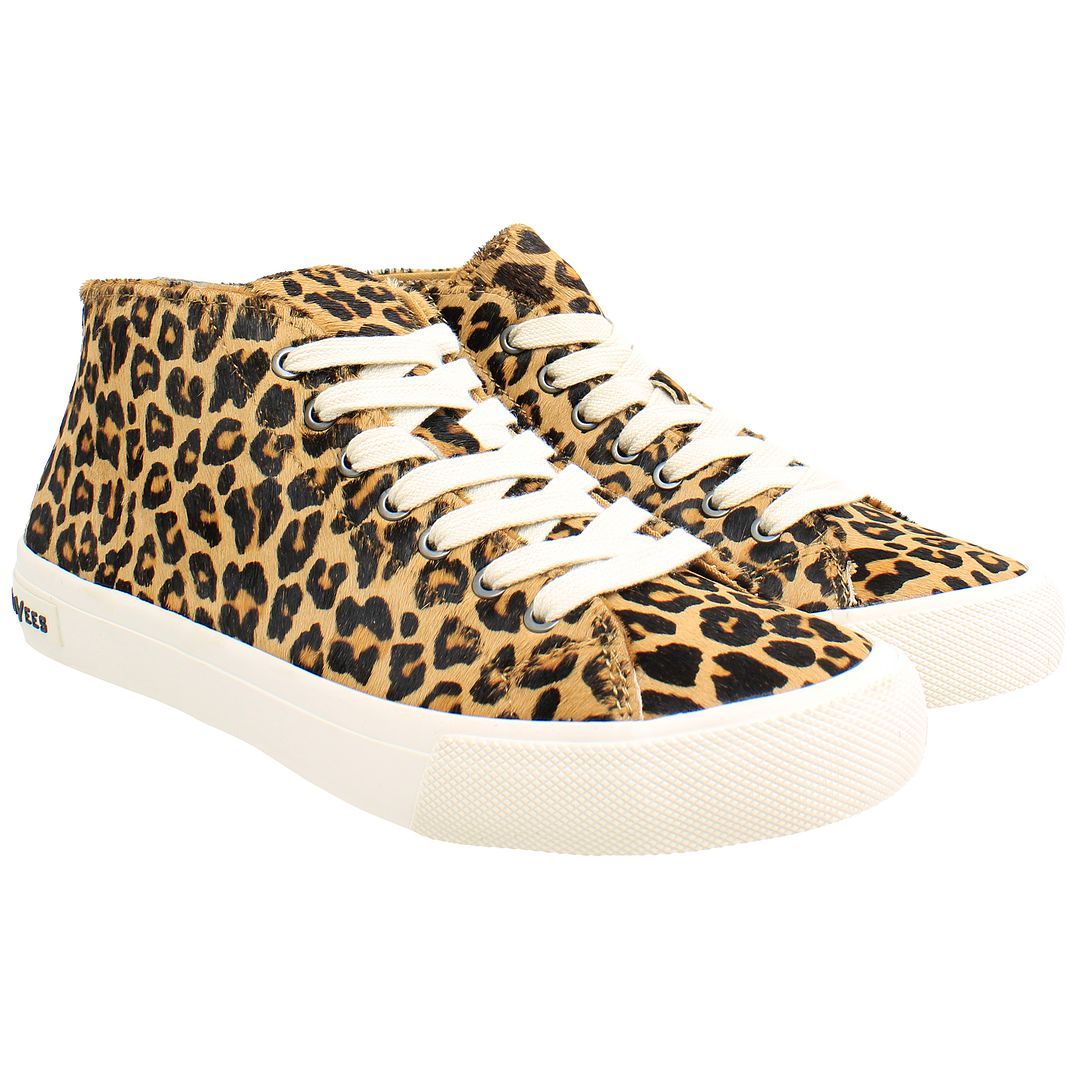 Mid-Top-Sneaker mit Leoparden-Print