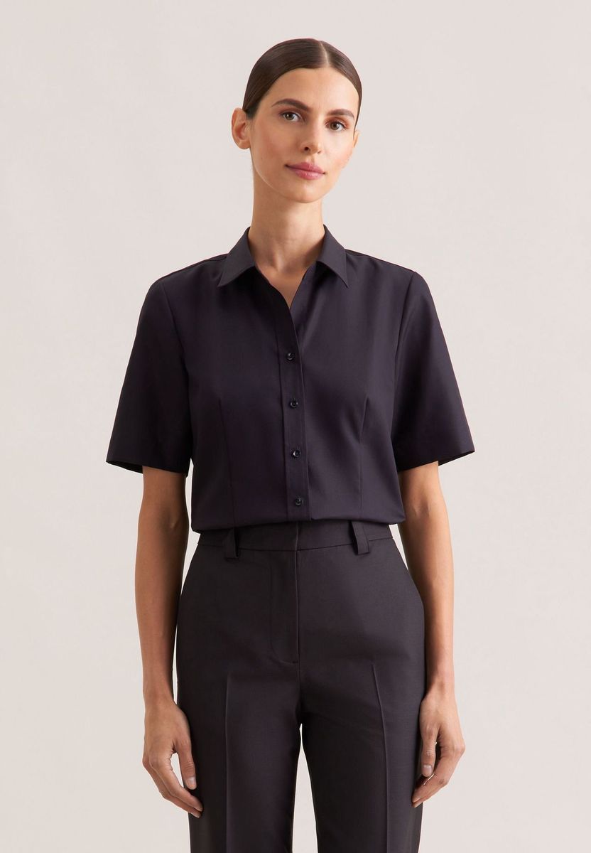 Klassische Kurzarm-Popeline-Bluse