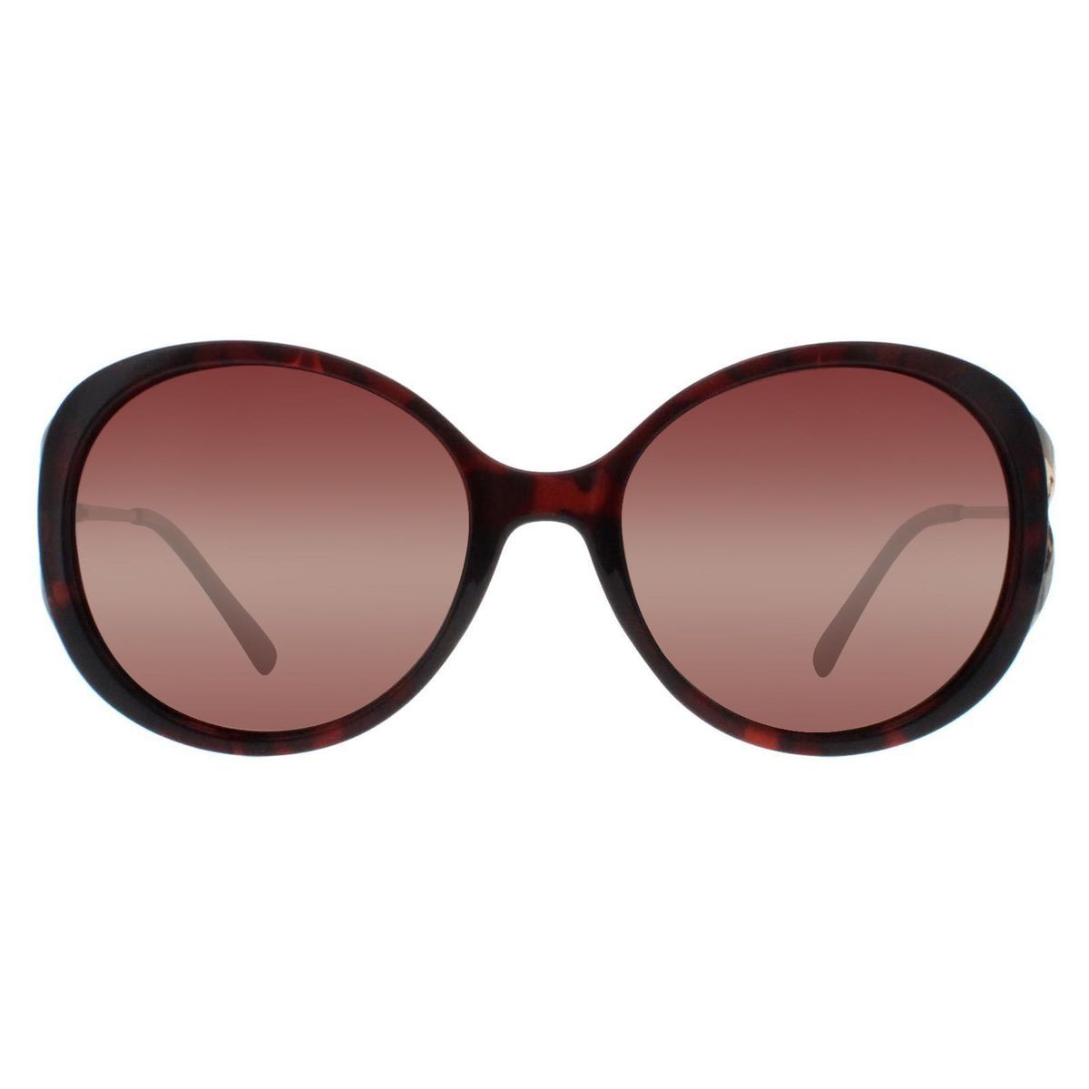 Elegante runde Sonnenbrille in Schildpatt-Optik