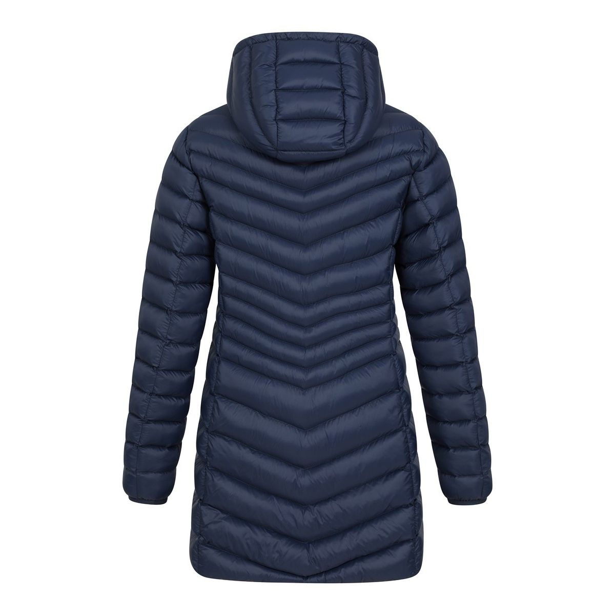 Lange wattierte Kapuzenjacke