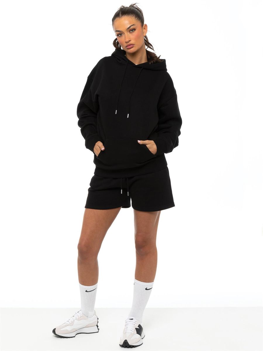 Übergroßes Hoodie- und Shorts-Set