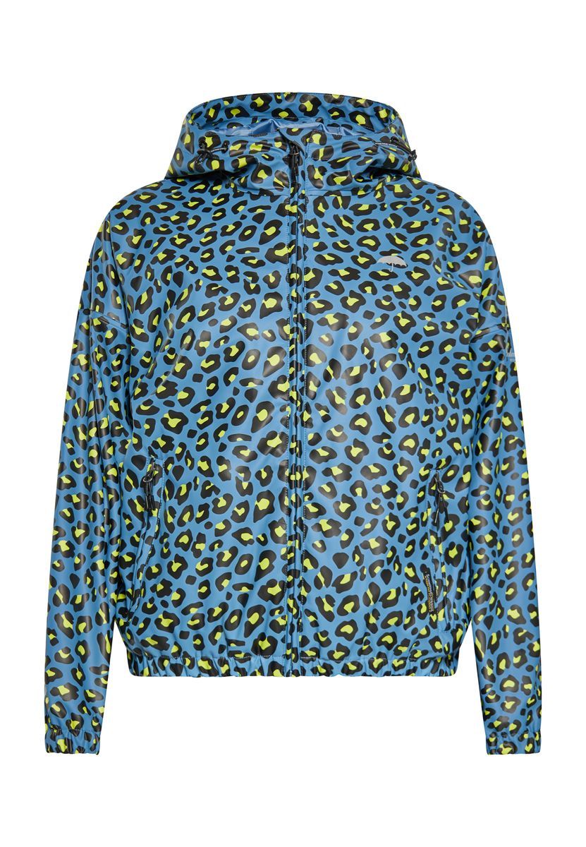 Auffälliger Regenmantel mit Leopardenmuster
