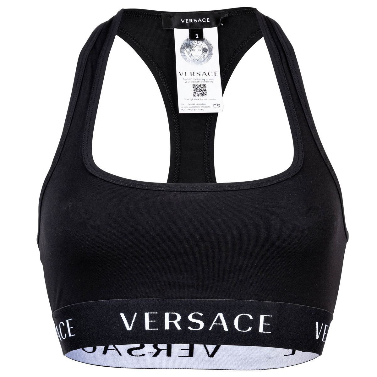 Sport-Bustier mit Logo-Bund