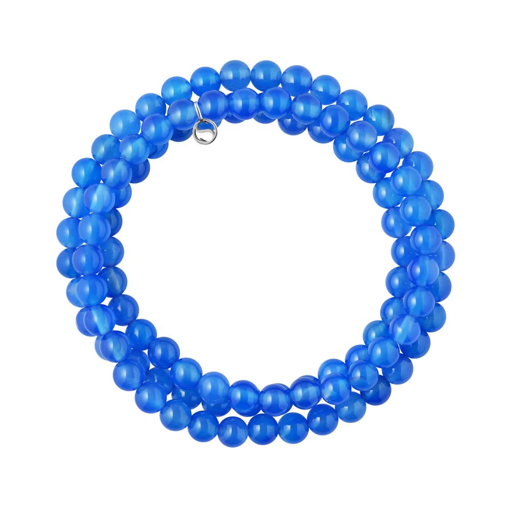 Dreireihiges Armband mit blauem Achat