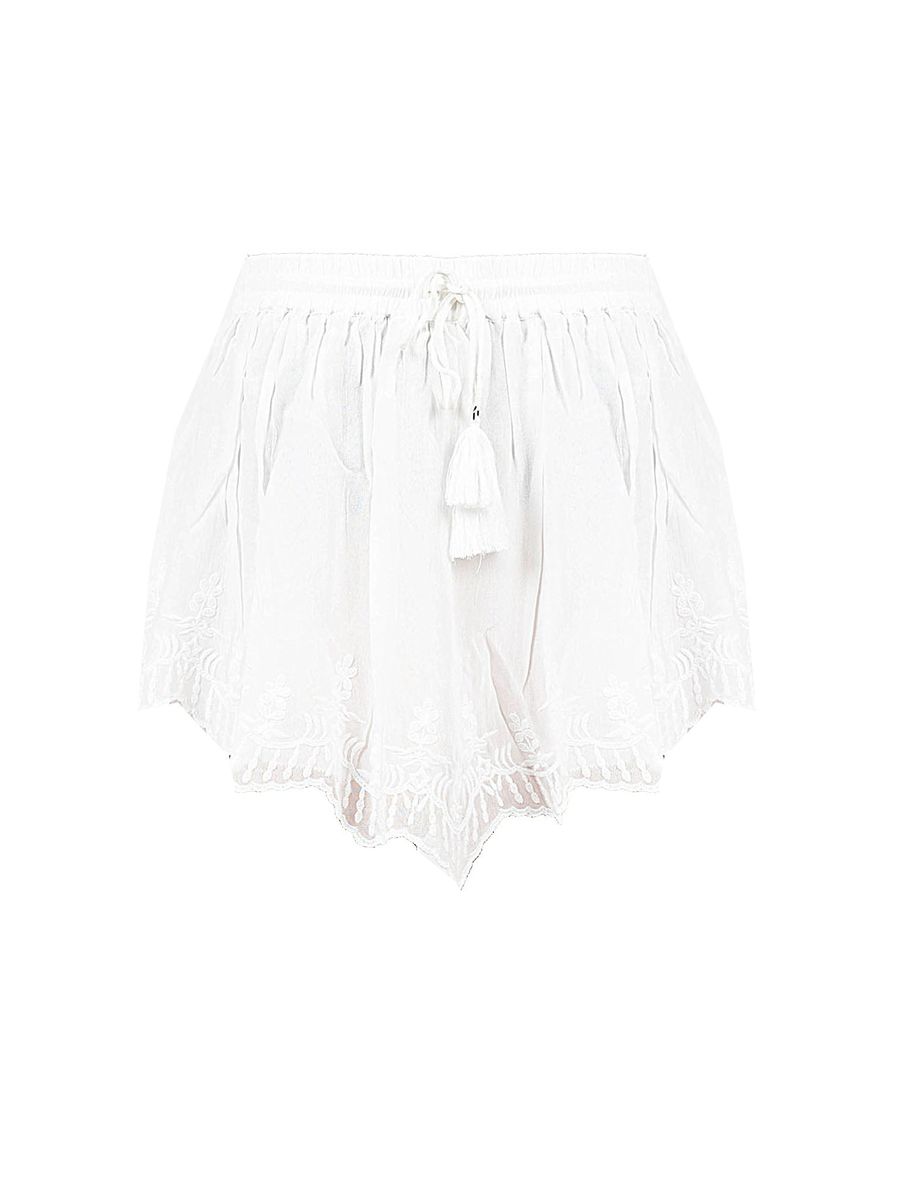 Bestickte Shorts mit Wellensaum