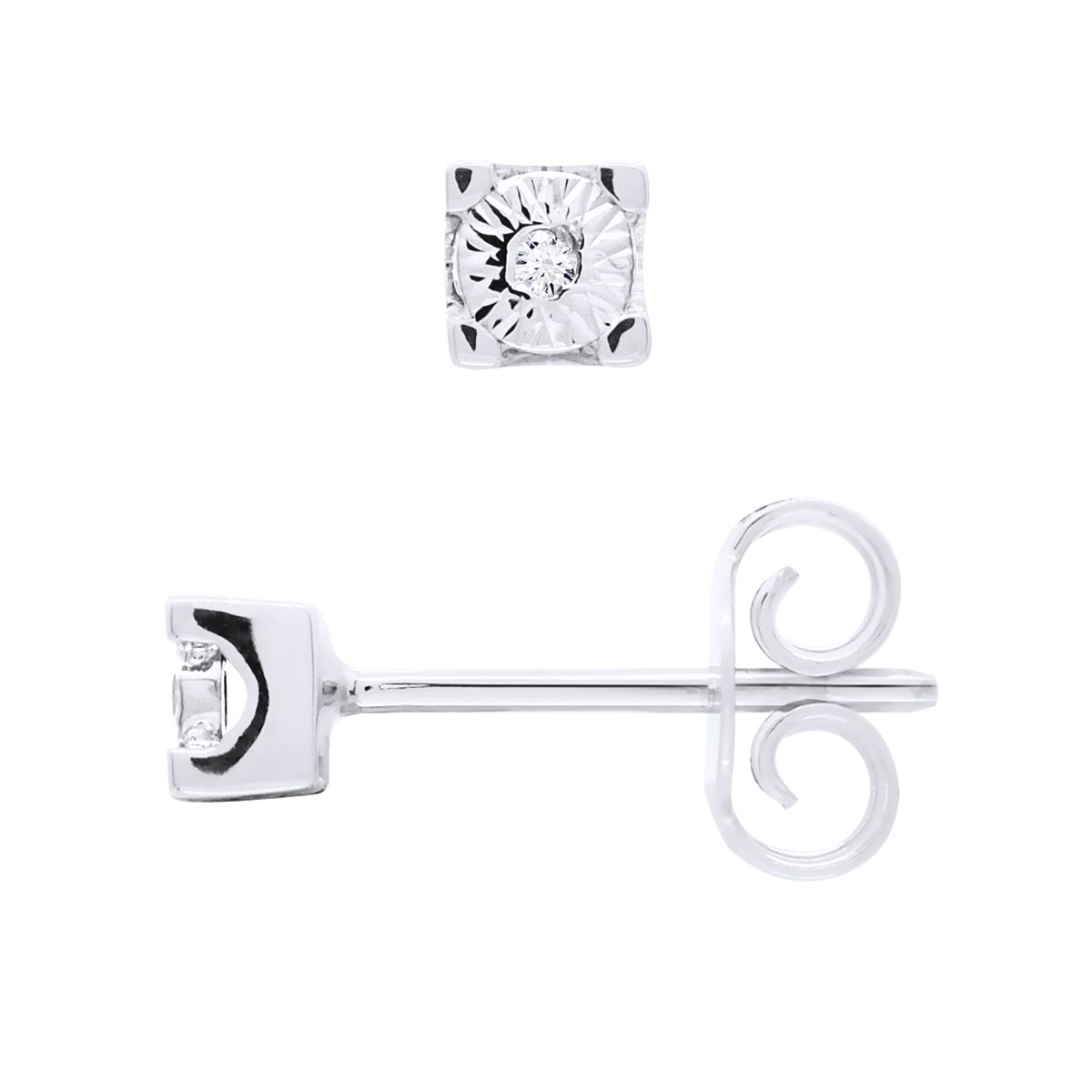 Diamant-Ohrstecker in Illusion-Fassung