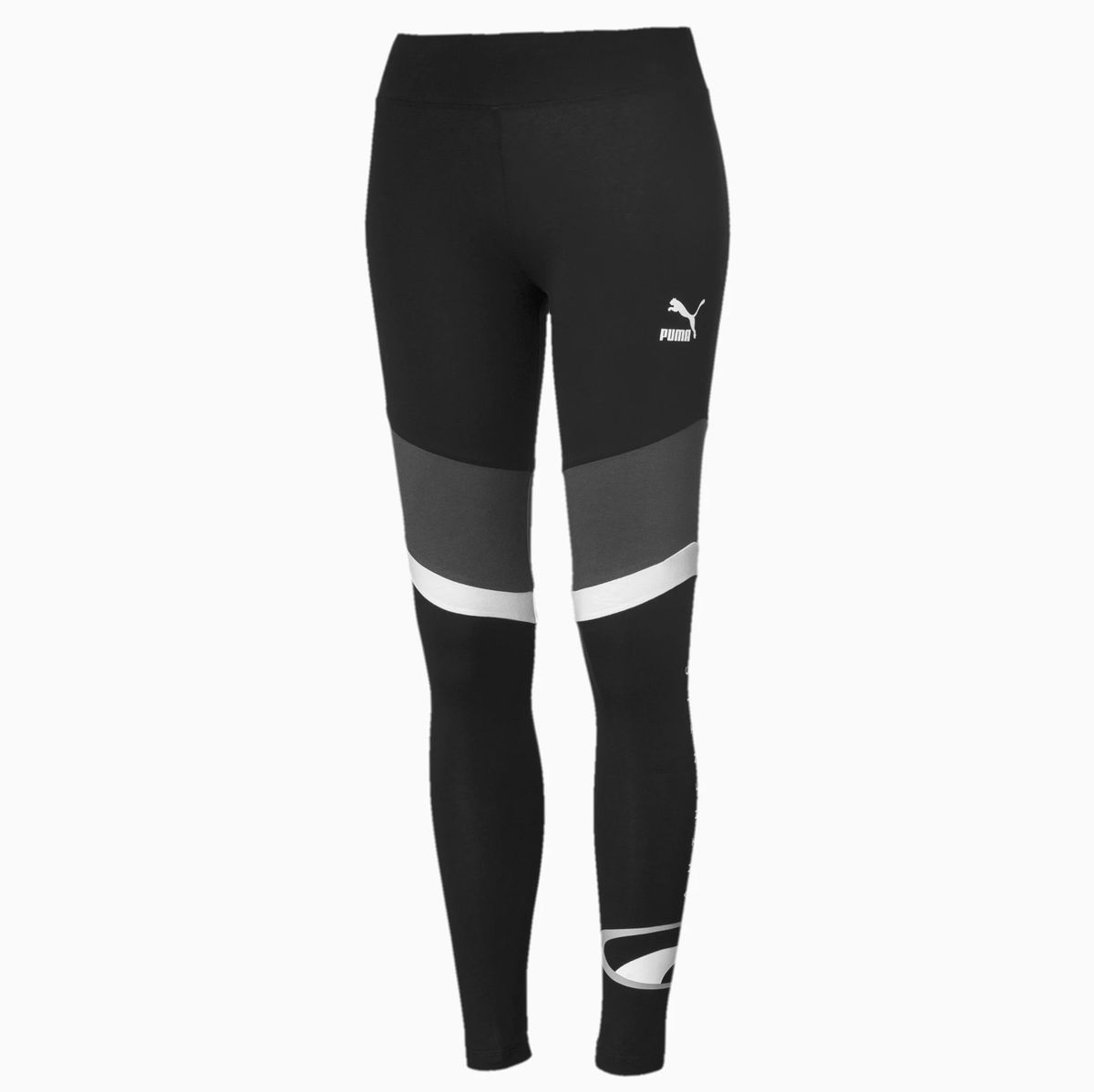 Retro Leggings mit Farbblock-Design