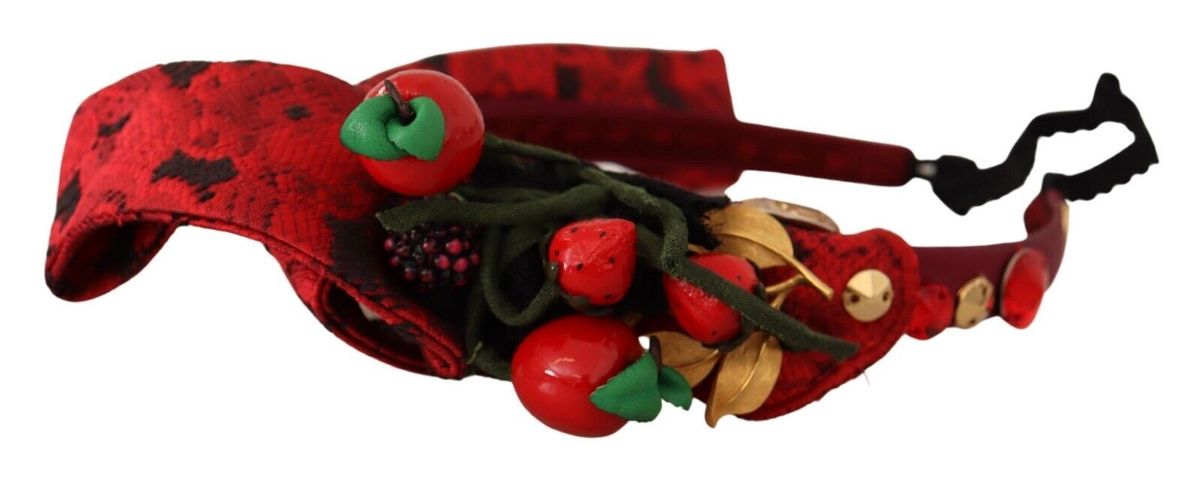 Bestickter Seiden-Haarreif mit Beeren