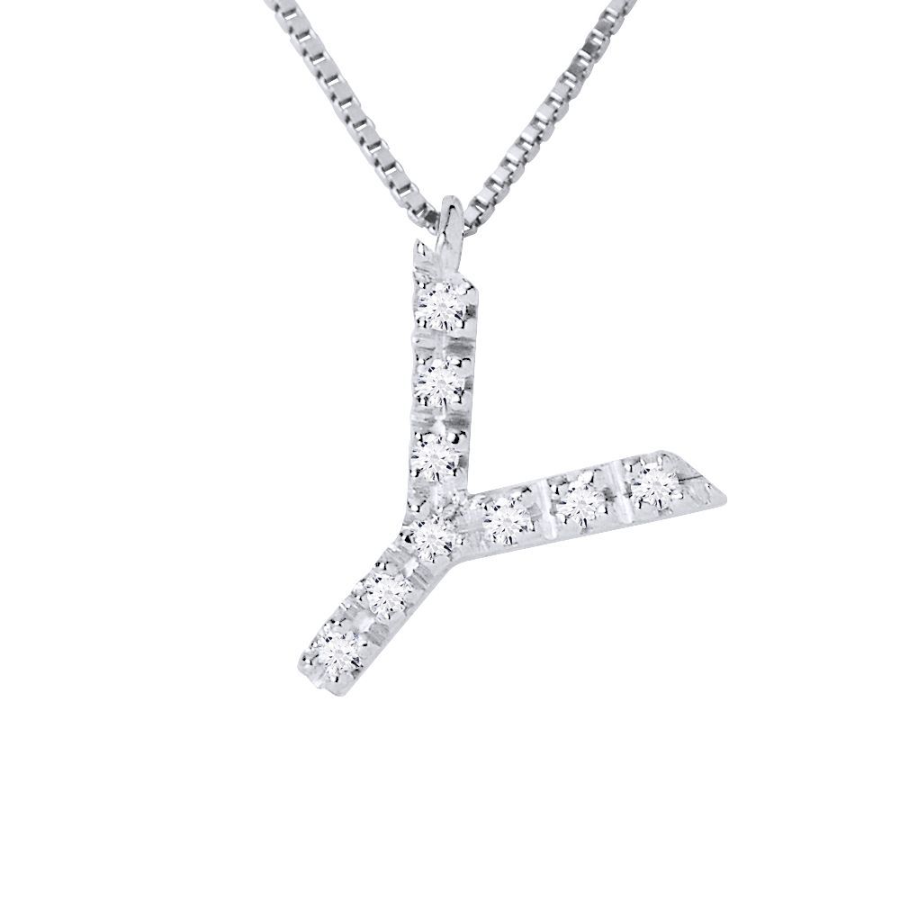Diamant-Halskette mit Buchstabe Y
