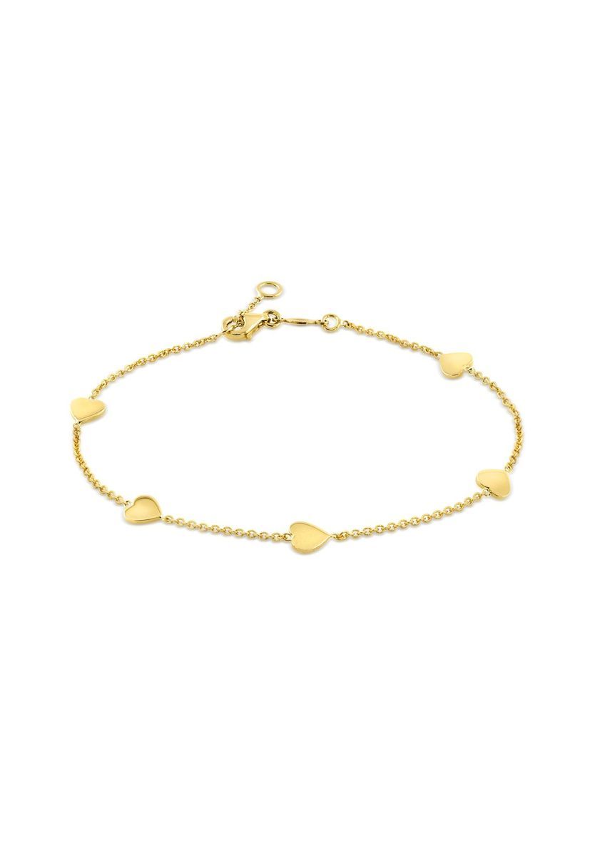 Elegantes Goldarmband mit Herzanhängern
