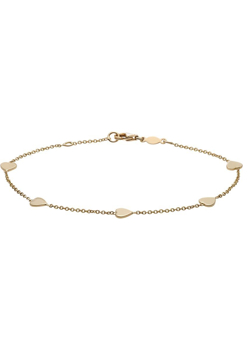Elegantes Goldarmband mit Herzanhängern