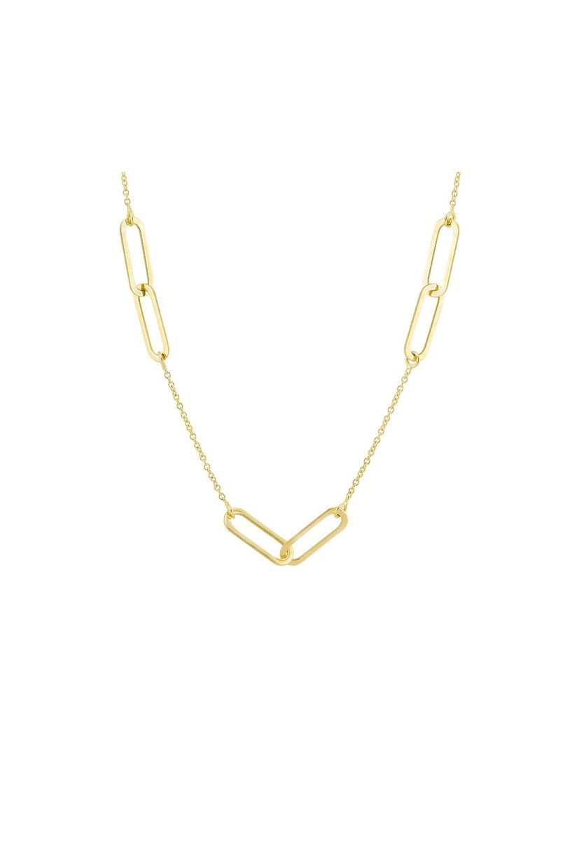 Elegante Goldkette mit Paperclip-Gliedern