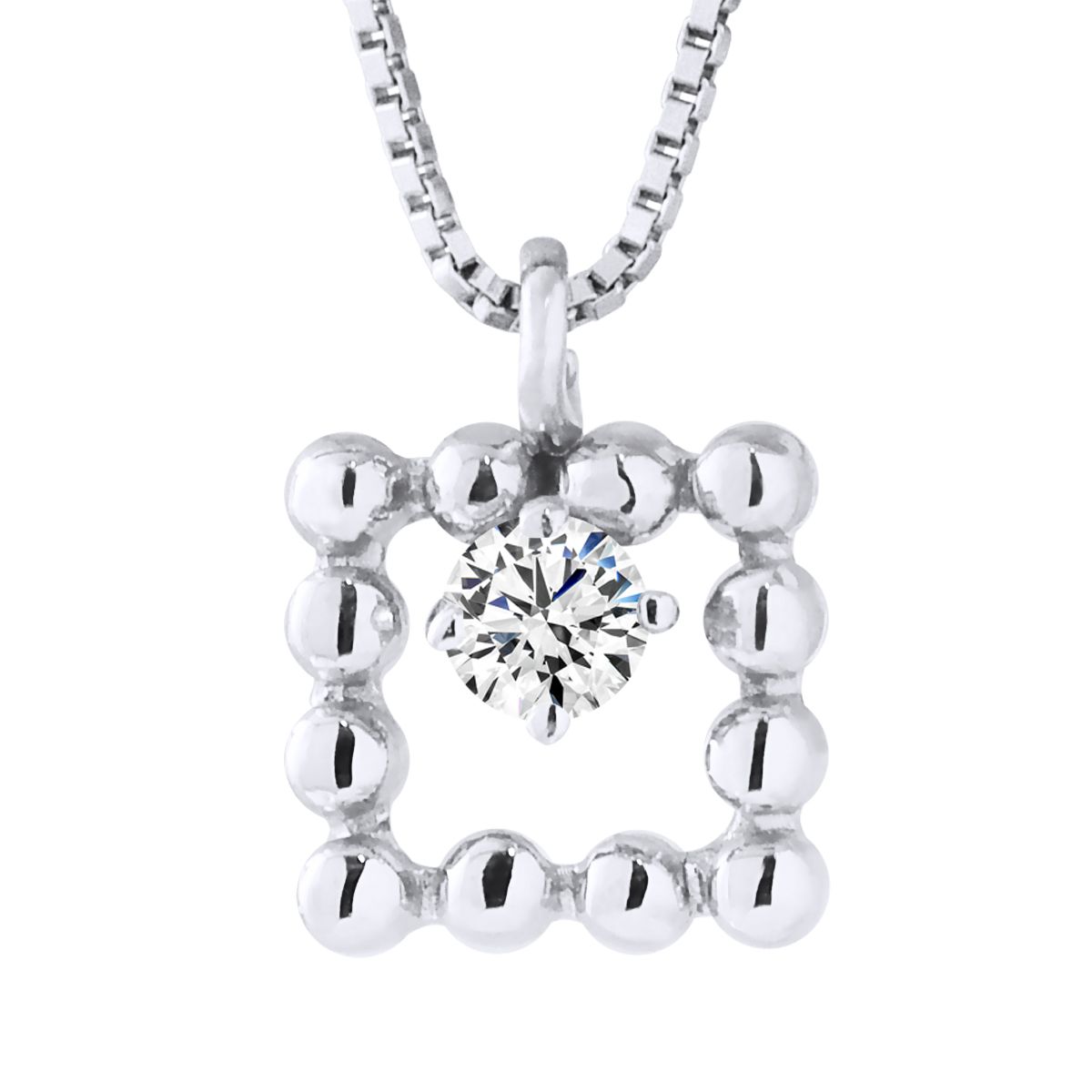 Halskette mit quadratischem Diamantanhänger